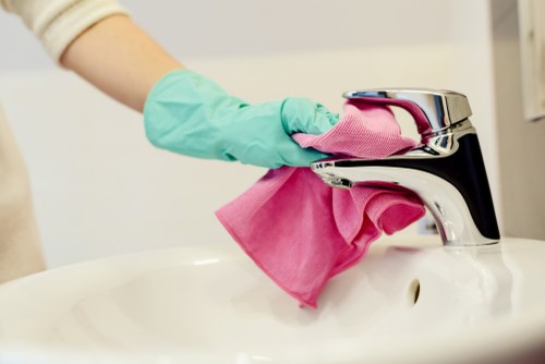 Post-renovation cleaning in Balham kitchen with detailed surface care