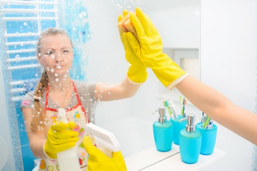 Local cleaning team working in a Balham flat